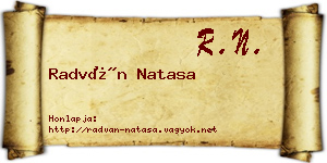 Radván Natasa névjegykártya